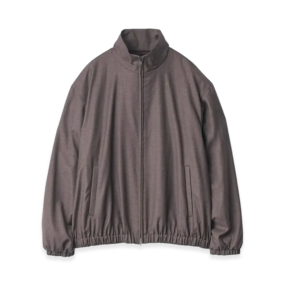 ssstein Extra Fine Wool Shirred Light Zip Jacket "Brown Grey"