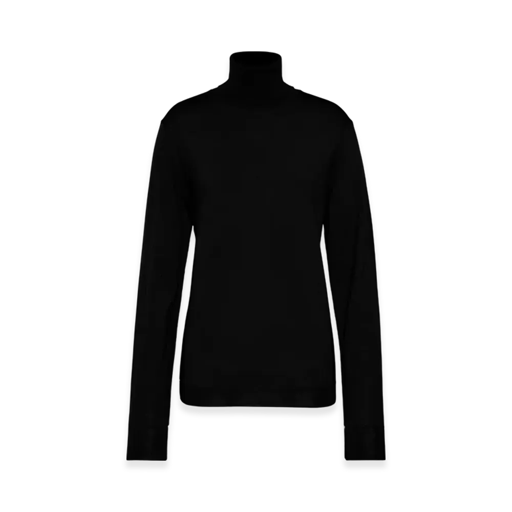 Maison Margiela Women's Merino Wool High Neck Sweater "Black"