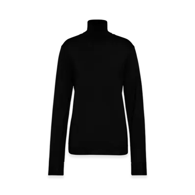 Maison Margiela Women's Merino Wool High Neck Sweater "Black"