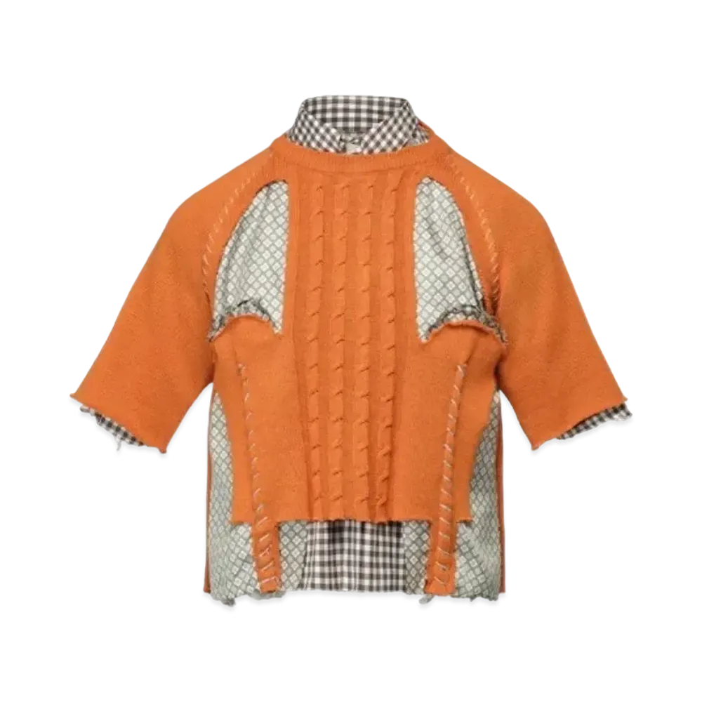 Maison Margiela Spliced Gingham Check Shirt "Papaya"