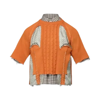 Maison Margiela Spliced Gingham Check Shirt "Papaya"