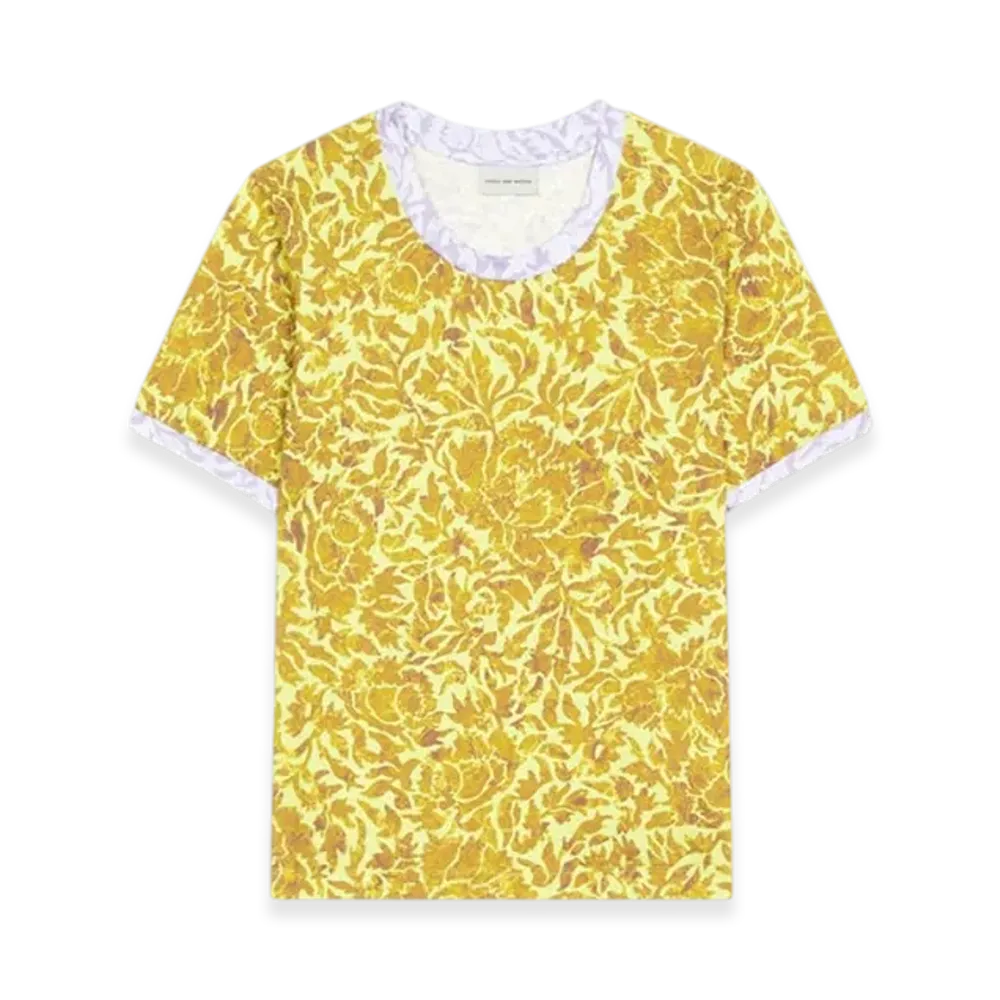 DRIES VAN NOTEN Women's Printed Contrast Tee "Lime"