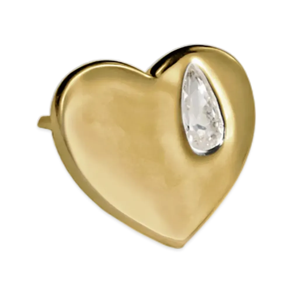 GOD ONLY KNOWS Tear Heart Earrings "Gold"