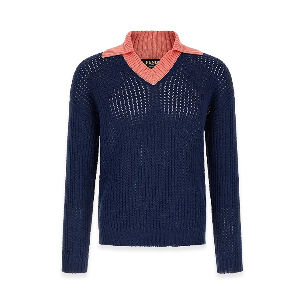 FENDI Cable Braided Sweater "Blue"