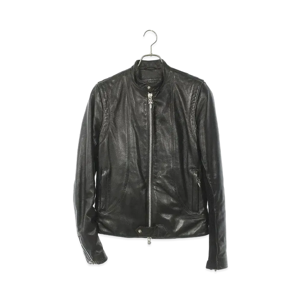 Chrome Hearts New Racer Dagger Zip Single Riders Jacket "Black"
