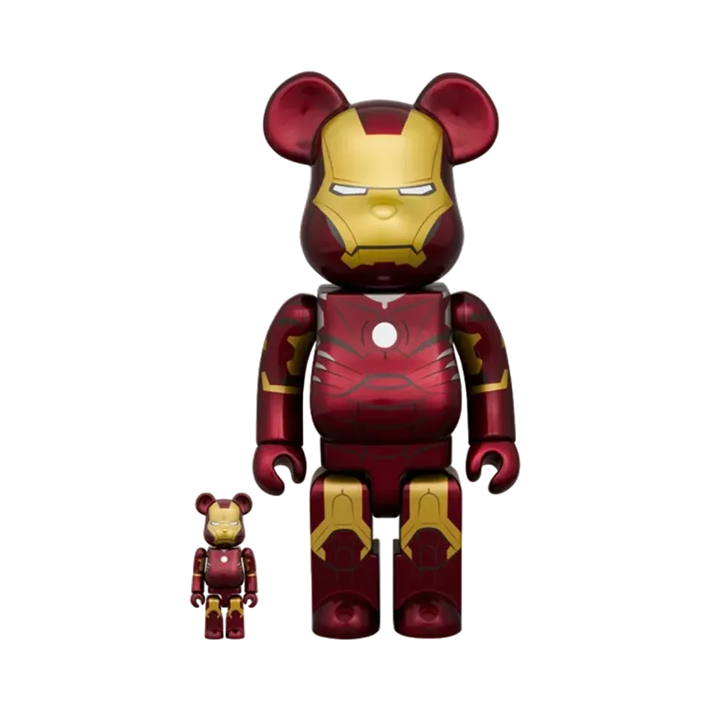 MEDICOM TOY "BEARBRICK" -INFINITY SAGA- IRON MAN MARK III 100% & 400%