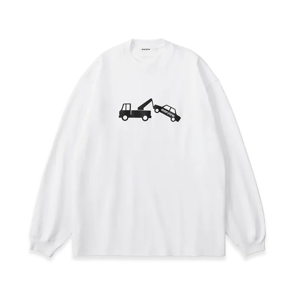everyone Wrecker Long Sleeve Tee Shirt "White"