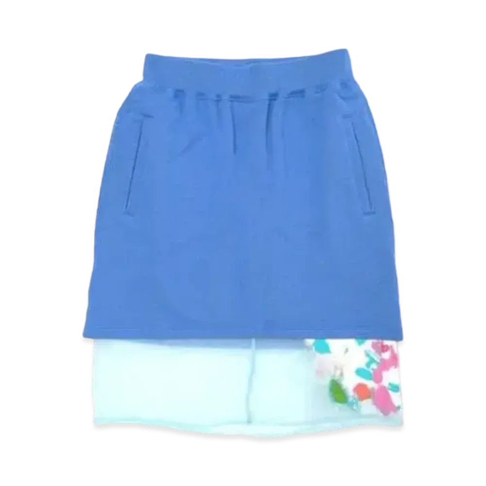 FACETASM Spraypaint Sweat Skirt "Light Blue"