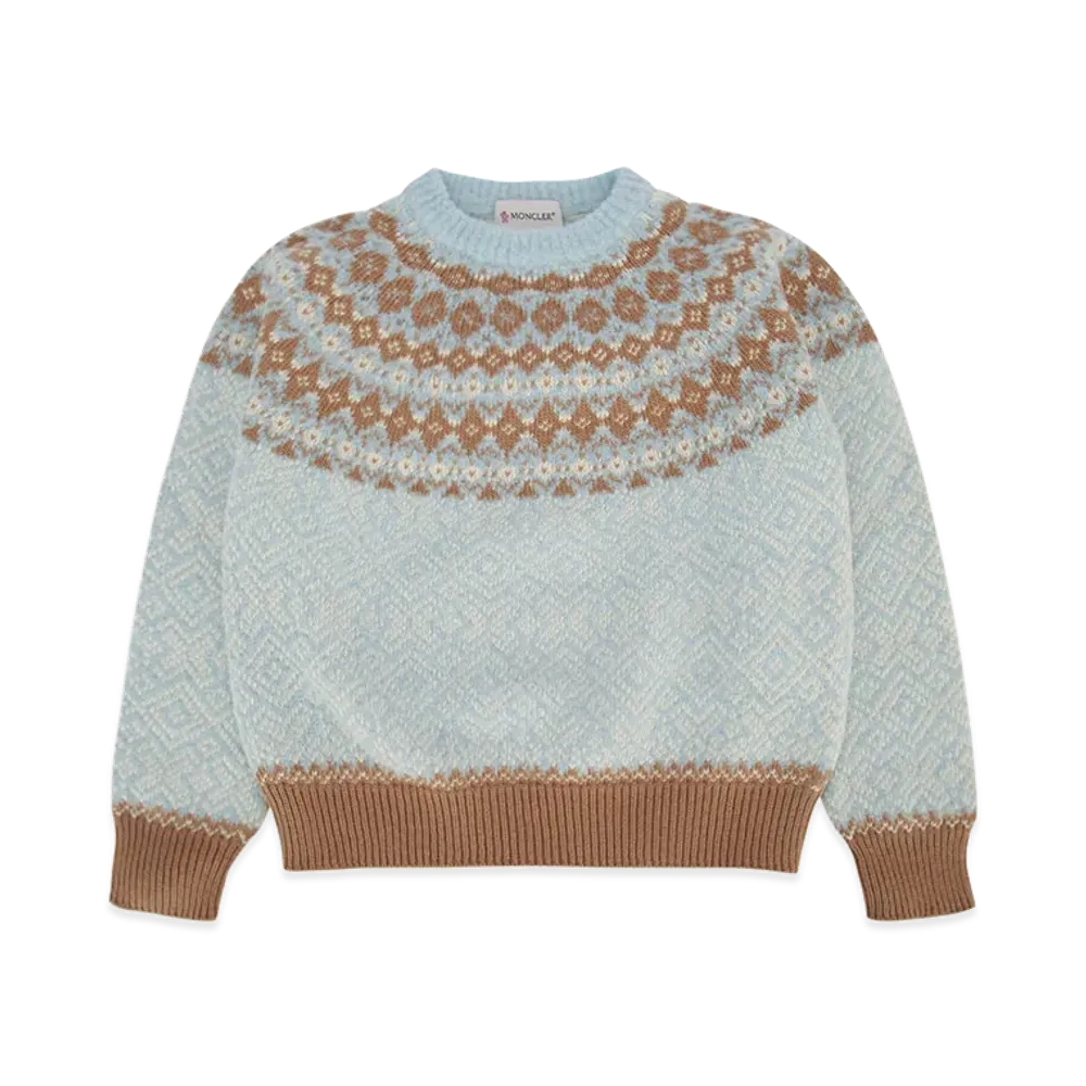 MONCLER Kids Crew Neck Sweater "Light Blue"