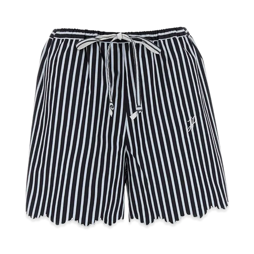 PATOU Women's Embroidered Cotton Shorts "Blue/White"