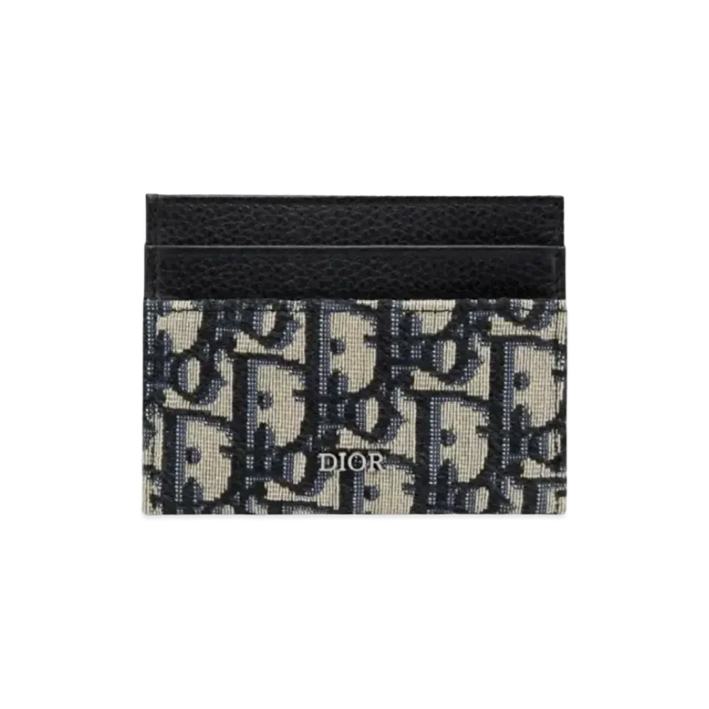 Dior Obrique Pattern Jacquard Card Holder "Beige/Black"