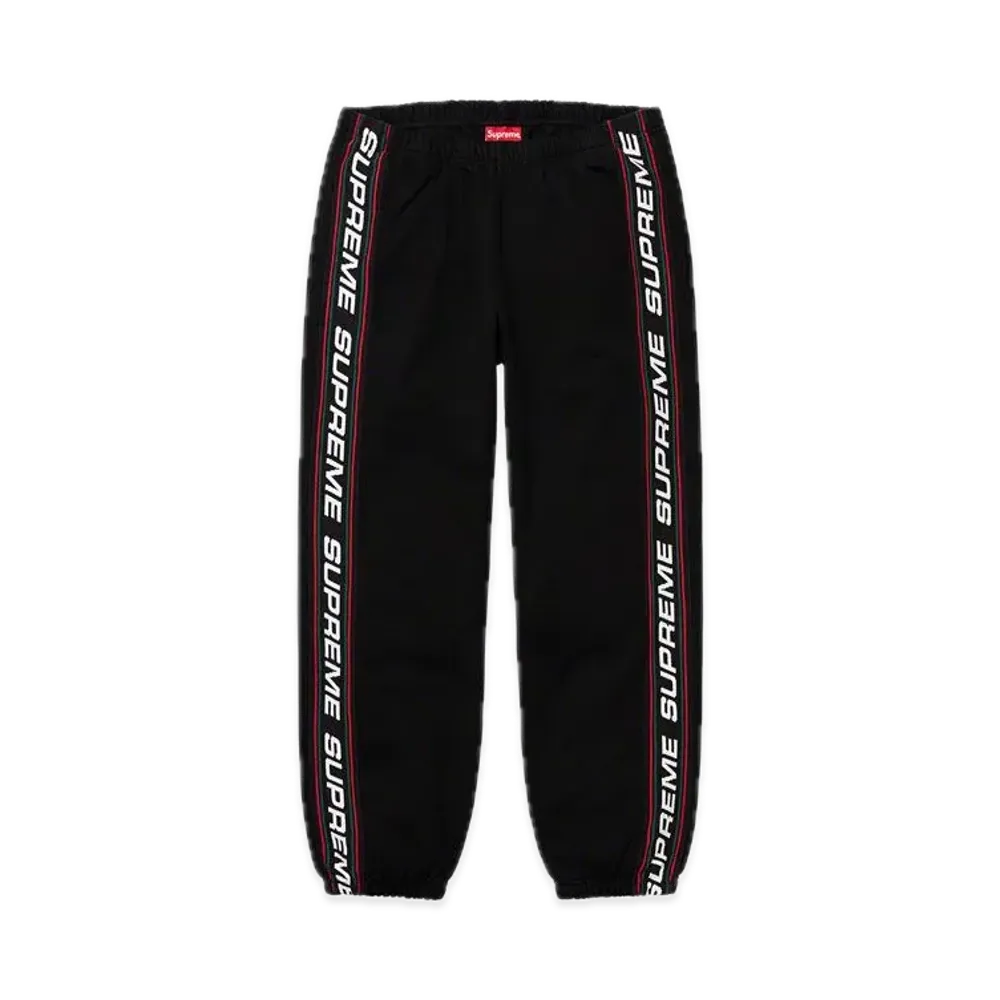 Supreme Text Rib Sweatpant "Black"