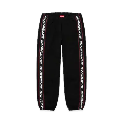 Supreme Text Rib Sweatpant "Black"
