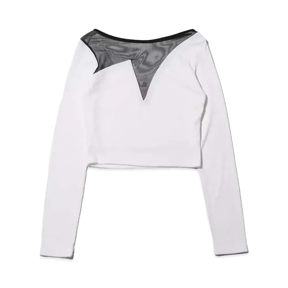 atmos pink Atmos Pink Organza Docking Rib Top "White"