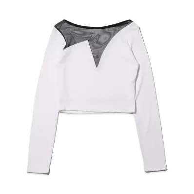 atmos pink Atmos Pink Organza Docking Rib Top "White"