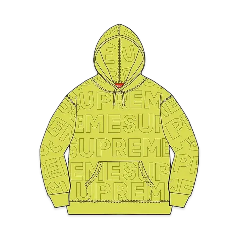 Supreme Embossed Logos Hooded Sweatshirt "Yellow"