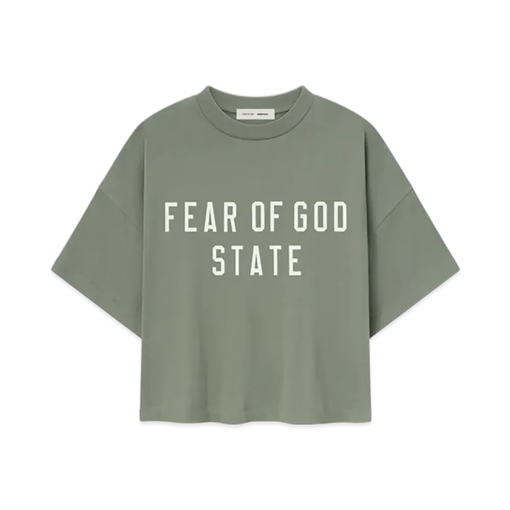 FEAR OF GOD ESSENTIALS Women's Boxy Tee "Moss"