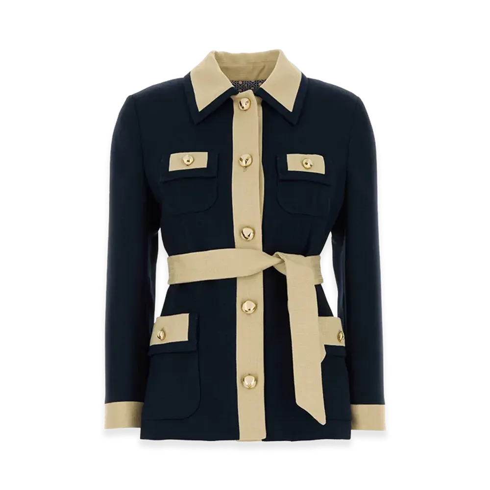 Valentino Women's Viscose Caban Coat "Blue"