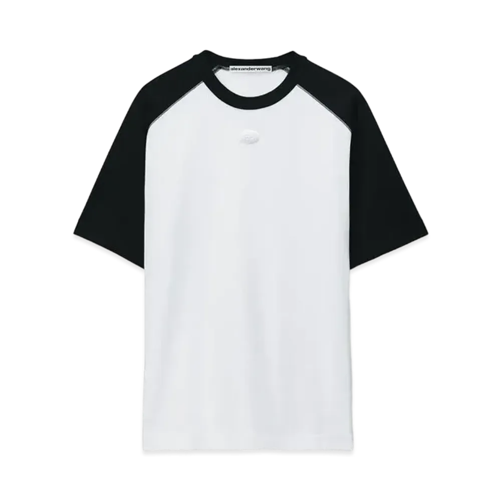 Alexander Wang Jersey Short Sleeve Raglan T-Shirt "White/Black"