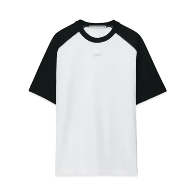 Alexander Wang Jersey Short Sleeve Raglan T-Shirt "White/Black"