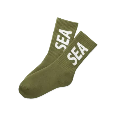 WIND AND SEA x HYSTERIC GLAMOUR Long Sox "Olive"