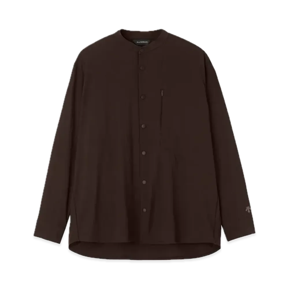 DESCENTE ALLTERRAIN Swift Light Long Sleeve Stand Collar Shirt "Deep Mahogany"