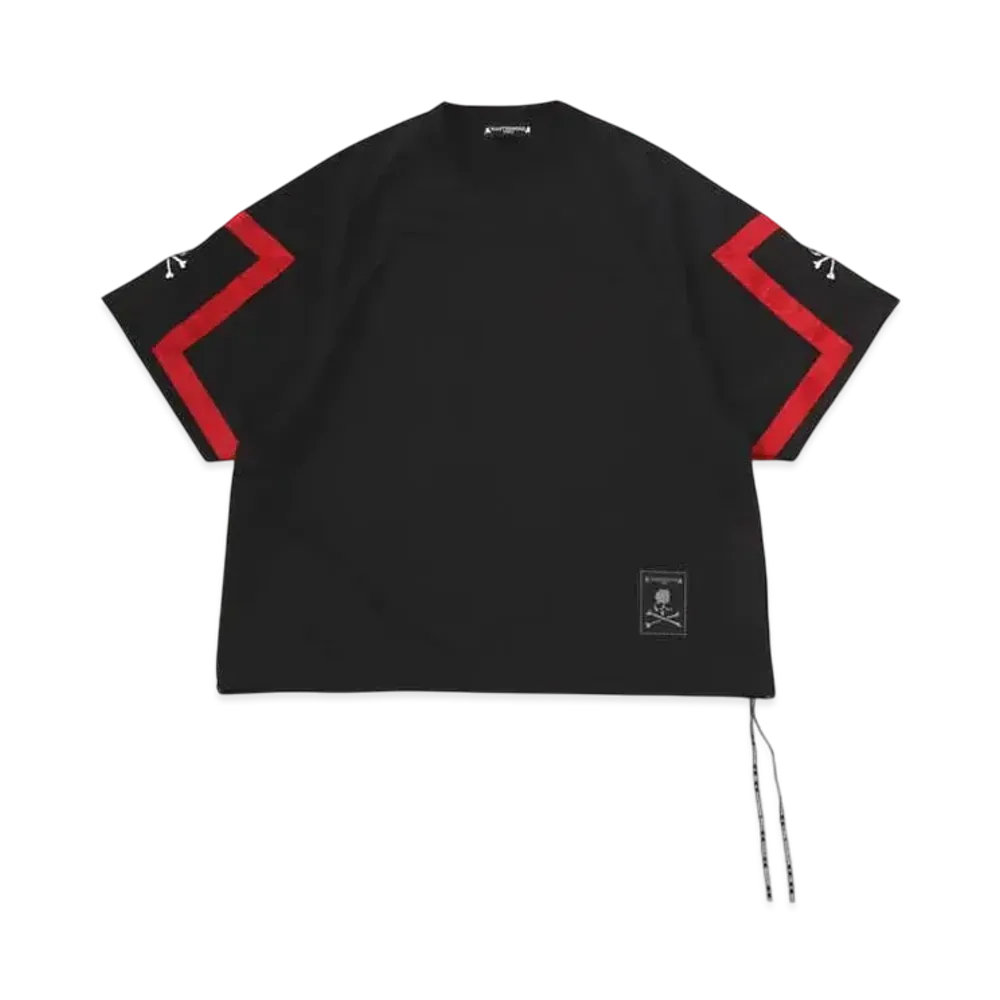 mastermind WORLD Oversized Jacquard Tape Tee "Black (Red Tape)"