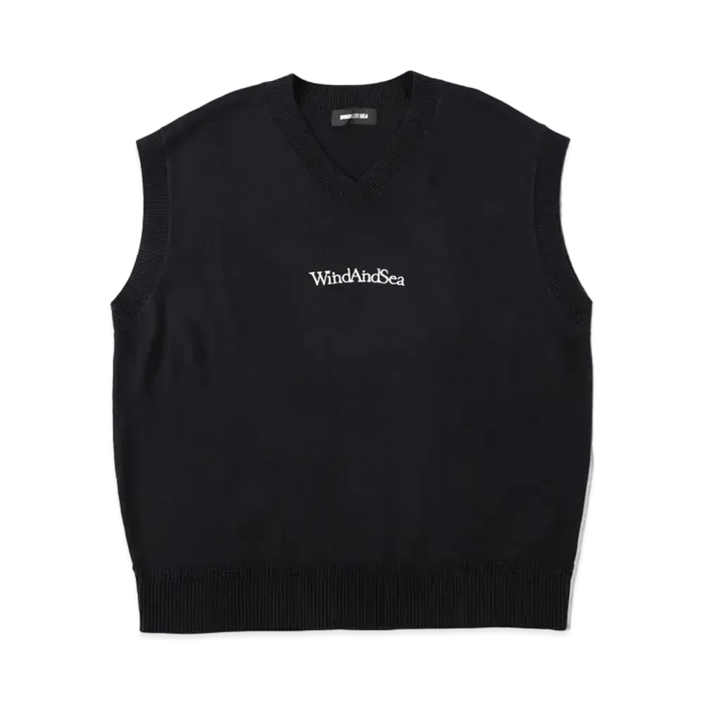 WIND AND SEA SDT Vneck Knit Vest "Charcoal"