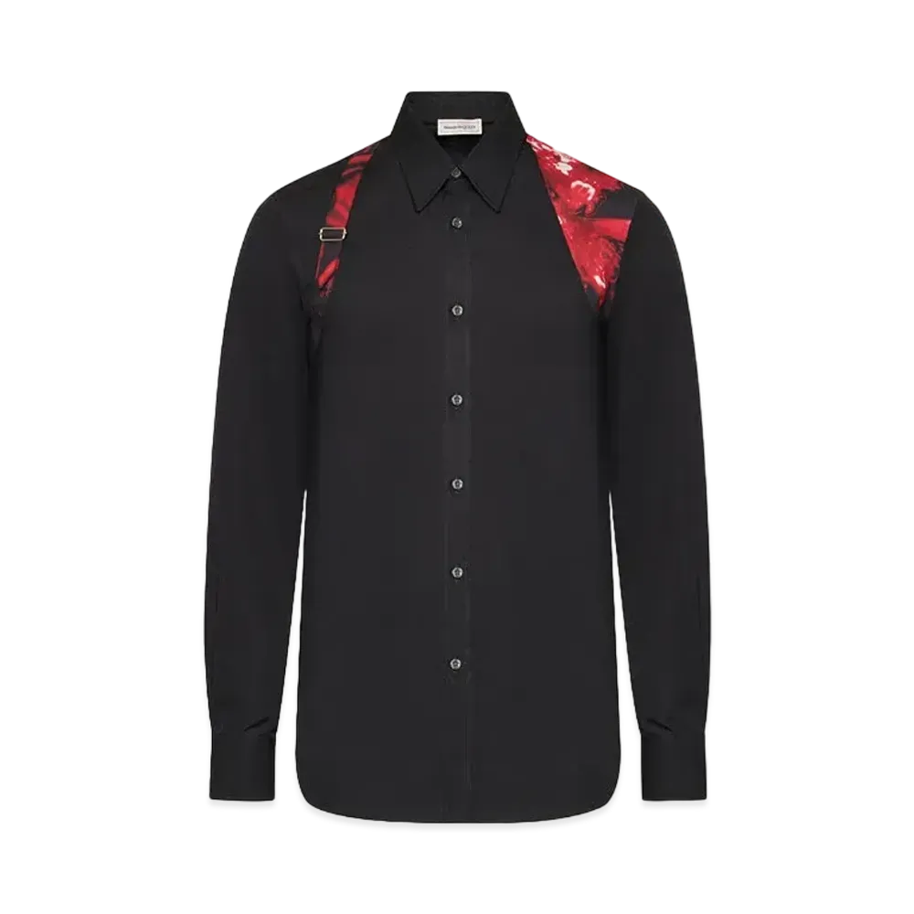 Alexander McQUEEN Wax Flower Harness Shirt "Black"