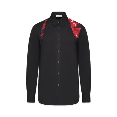Alexander McQUEEN Wax Flower Harness Shirt "Black"