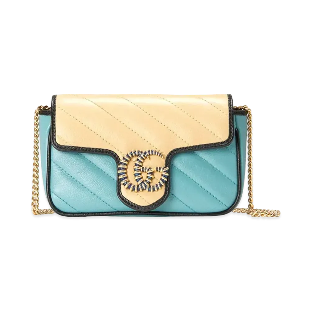 GUCCI Online Exclusive GG Marmont Mini Bag "Butter/Pastel Blue"