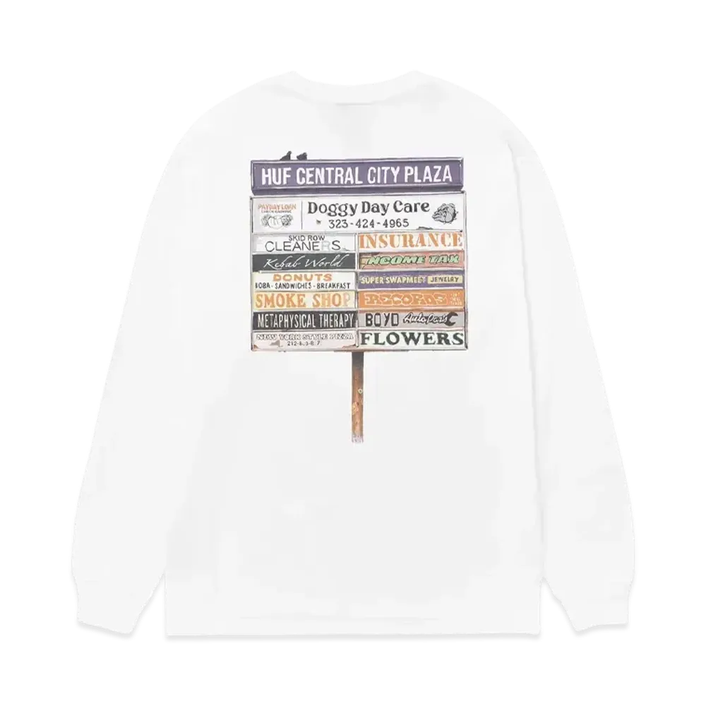 HUF Plaza LS Tee "White"