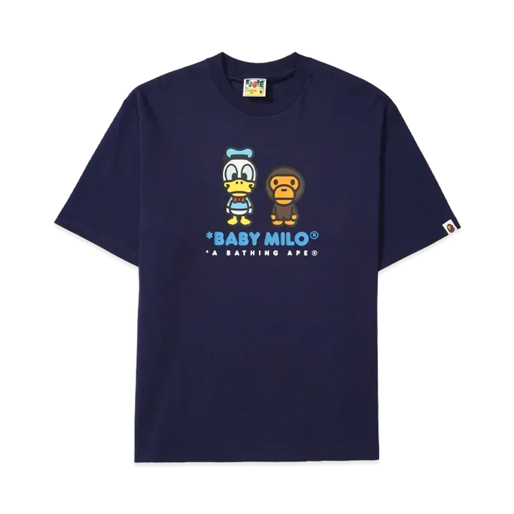 A BATHING APE x Disney Donald Duck Baby Milo Relaxed Fit Tee "Navy"