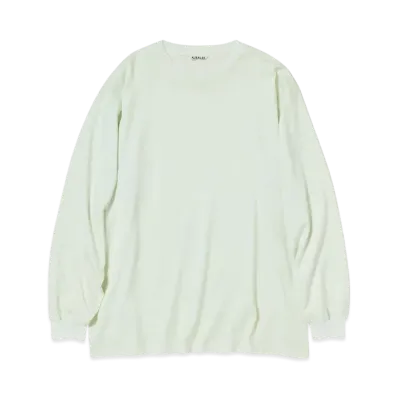 AURALEE Luster Plaiting L/S Tee "Ivory Pistachio"