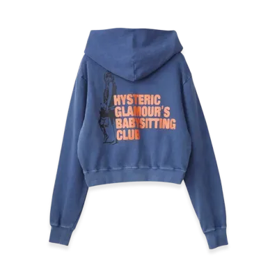 HYSTERIC GLAMOUR Babysitting Club Short Hoodie "Navy"