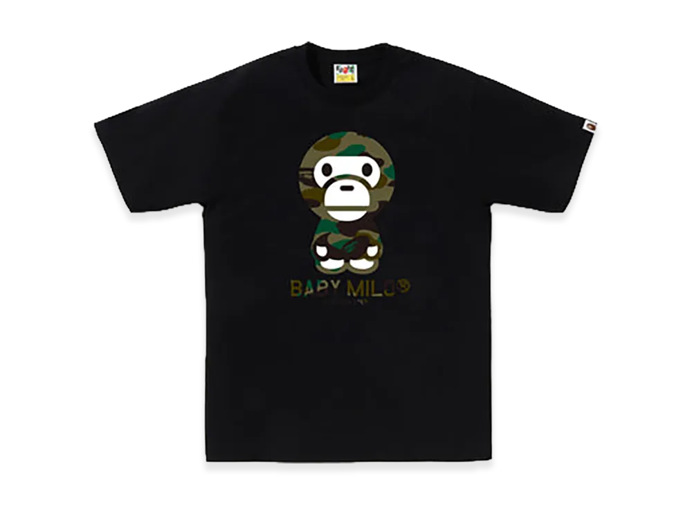 A BATHING APE 1ST Camo Baby Milo Tee "Black/Green"