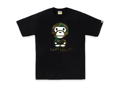 A BATHING APE 1ST Camo Baby Milo Tee "Black/Green"