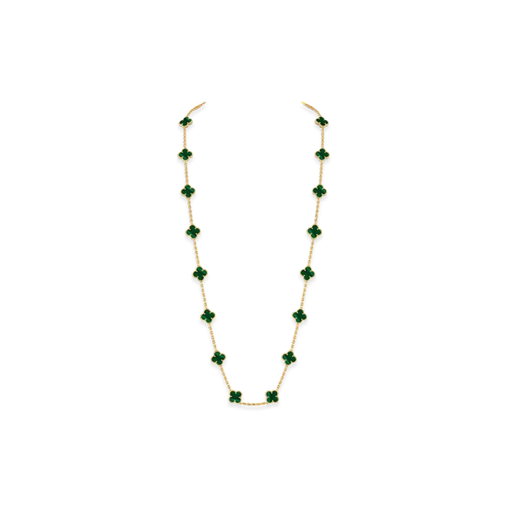 Van Cleef & Arpels Vintage Alhambra long necklace 20 motifs "18K Yellow gold/Malachite"