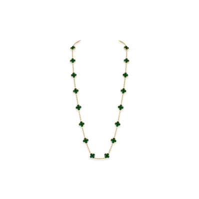 Van Cleef & Arpels Vintage Alhambra long necklace 20 motifs "18K Yellow gold/Malachite"