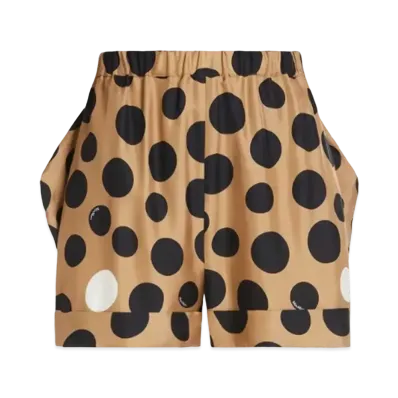 Max Mara Harcourt Pure Silk Print Shorts "Camel"
