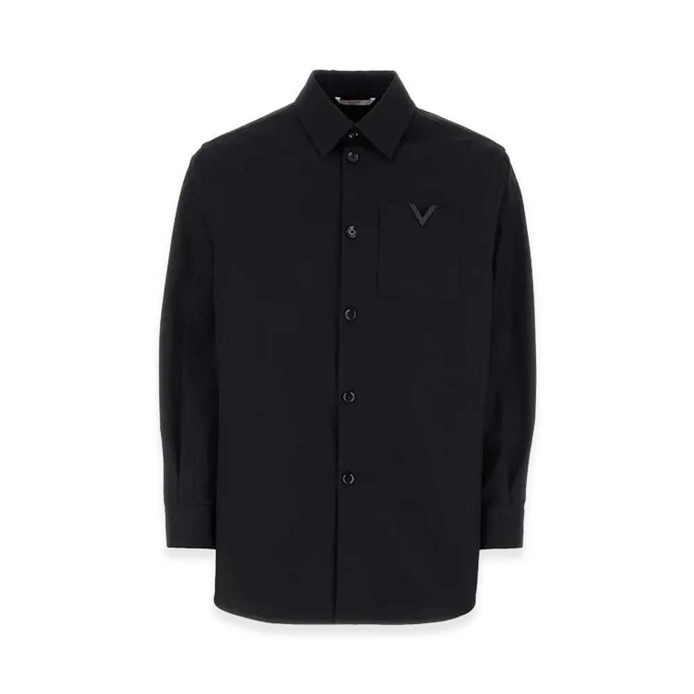 Valentino Stretch Cotton Shirt "Midnight Blue"