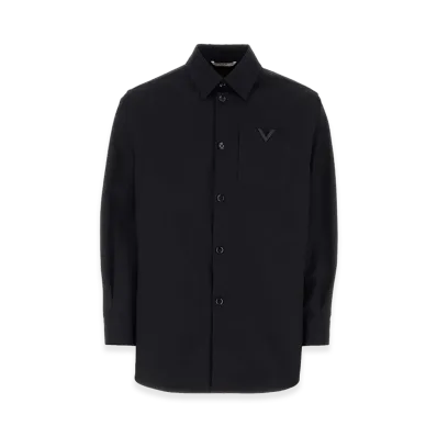 Valentino Stretch Cotton Shirt "Midnight Blue"