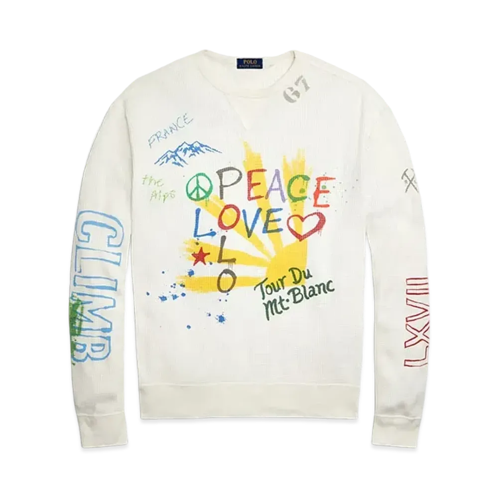Polo Ralph Lauren Peace Love Polo Waffle Knit Pullover "White"