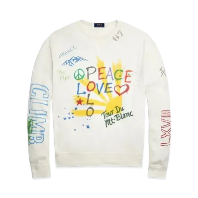 Polo Ralph Lauren Peace Love Polo Waffle Knit Pullover "White"