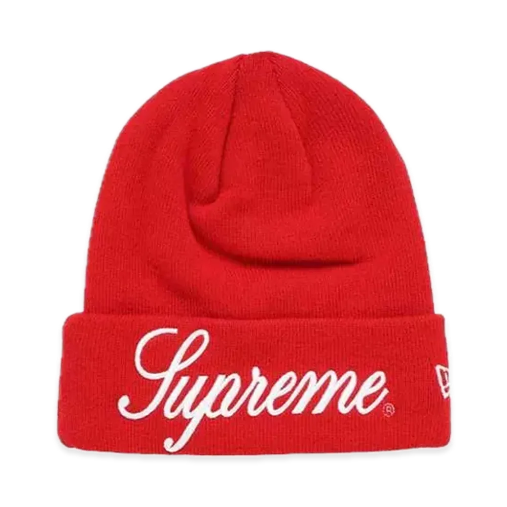 Supreme New Era Script Beanie "Red"