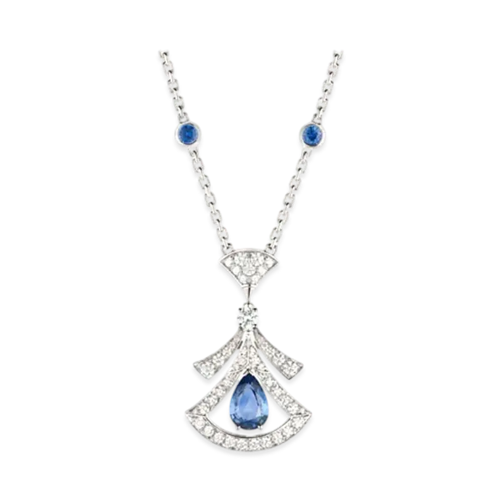 BVLGARI Divas' Dream Necklace With Pave Diamonds and Ruby "White Gold"