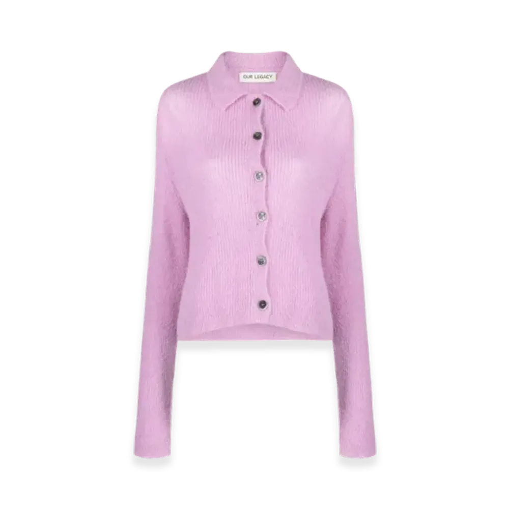 OUR LEGACY Women's Mazzy Polo Fuzzy Alpaca "Candyfloss"