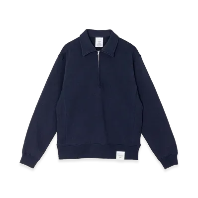 HYKE Collared Sweat Shirt "Navy"
