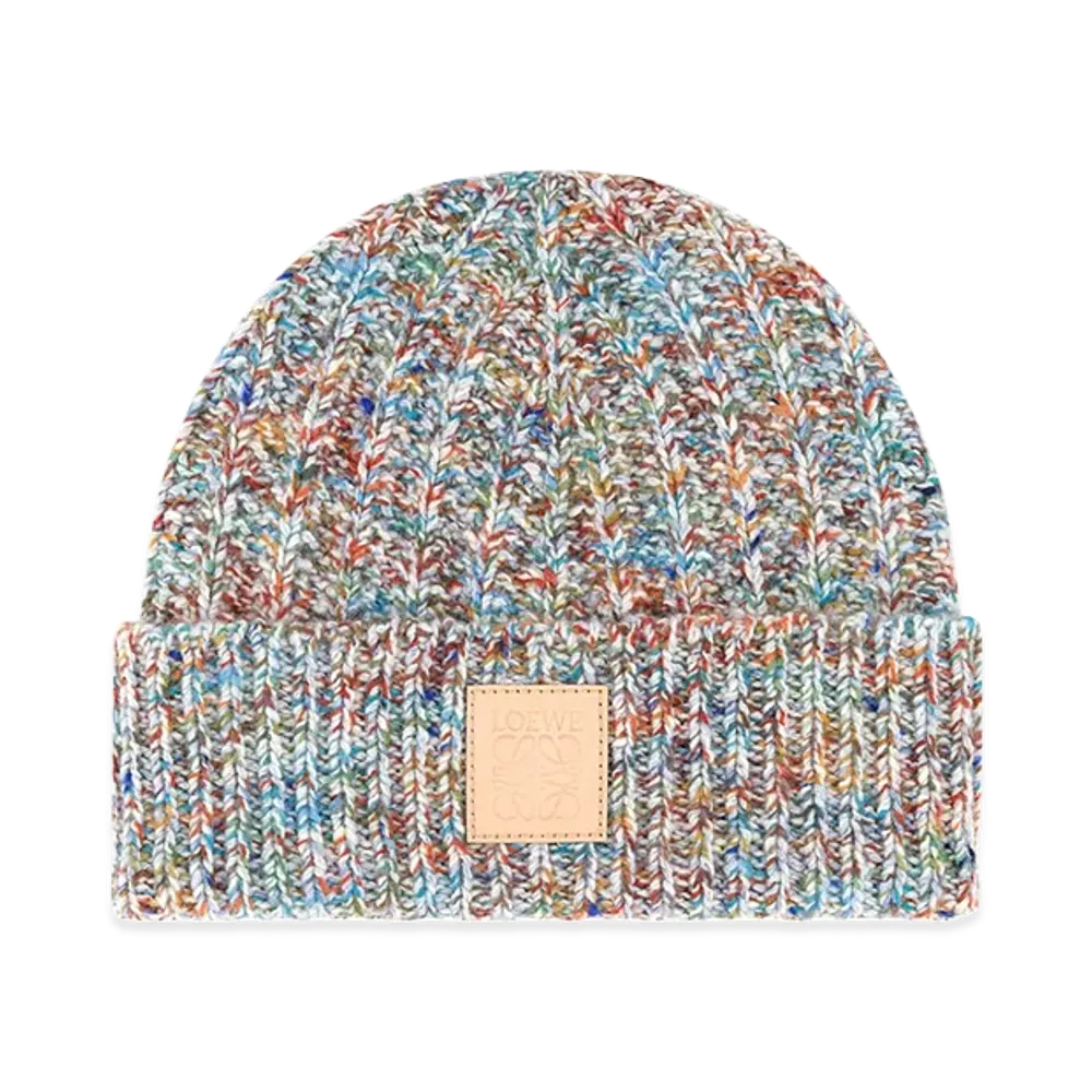 LOEWE Women's Wool Blend Beanie "Multicolor"