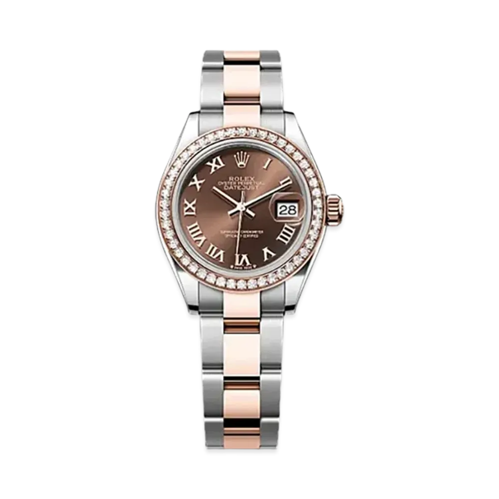 ROLEX Lady-Datejust 28mm Oystersteel & Everose Gold Diamond 279381RBR "Chocolate"